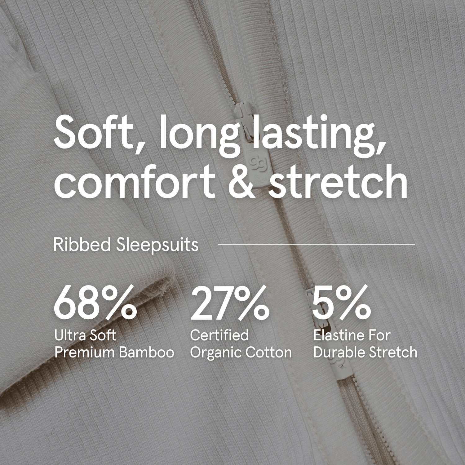 Soft, long lasting, comfot and stretch are the lovely highlights of the GrowGrows Ribbed Sleepsuits