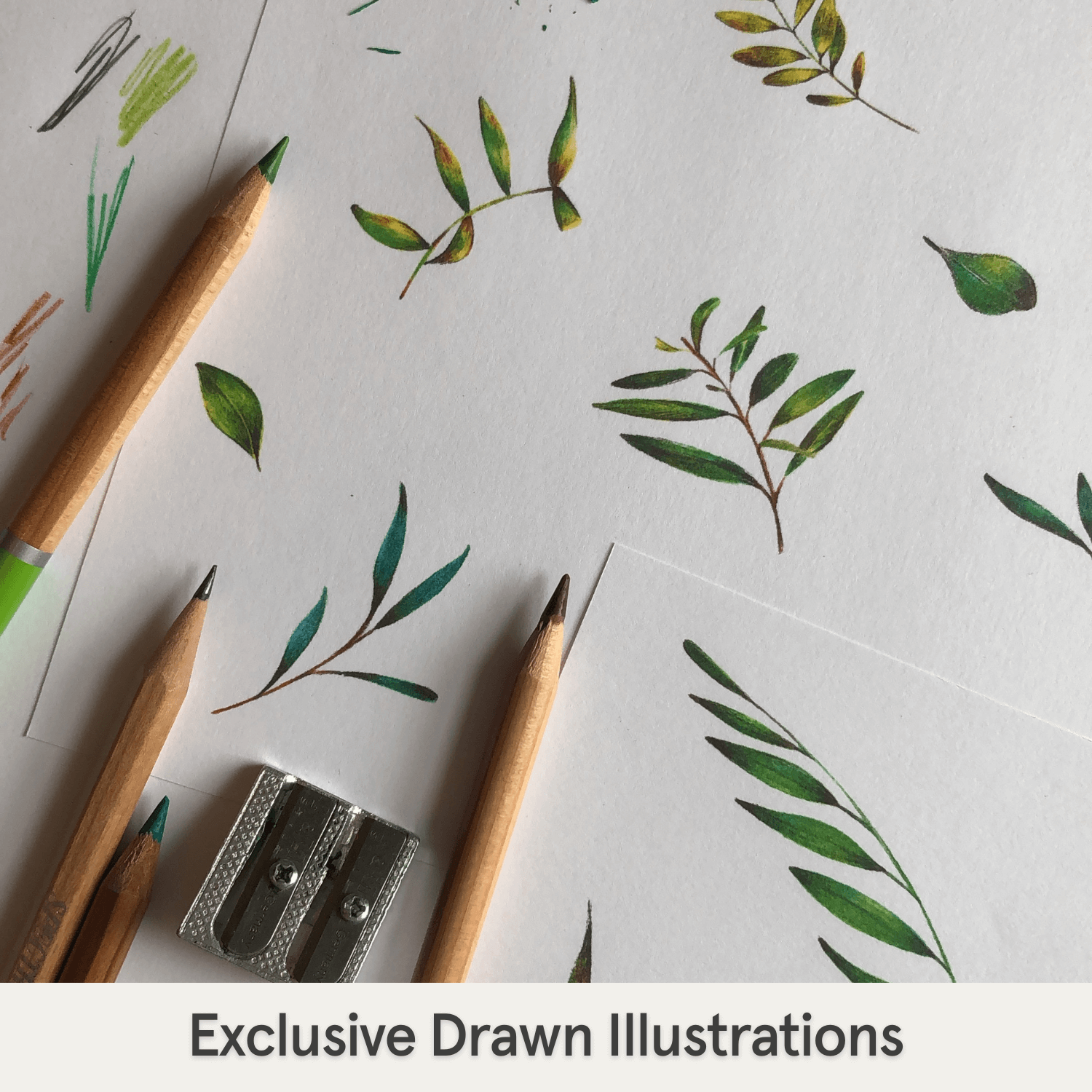 Close up of the exclusive hand drawn illustration of the Country Leaf Sleepsuit with leaf print made from bamboo and organic cotton from GrowGrows