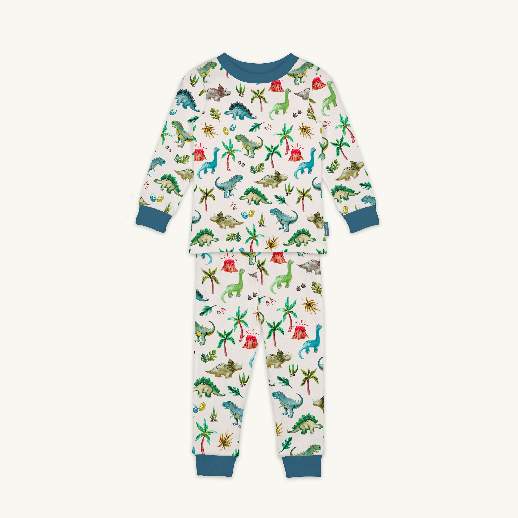 Dandy Dinos Pyjamas with dinosaur print made from bamboo and organic cotton from GrowGrows
