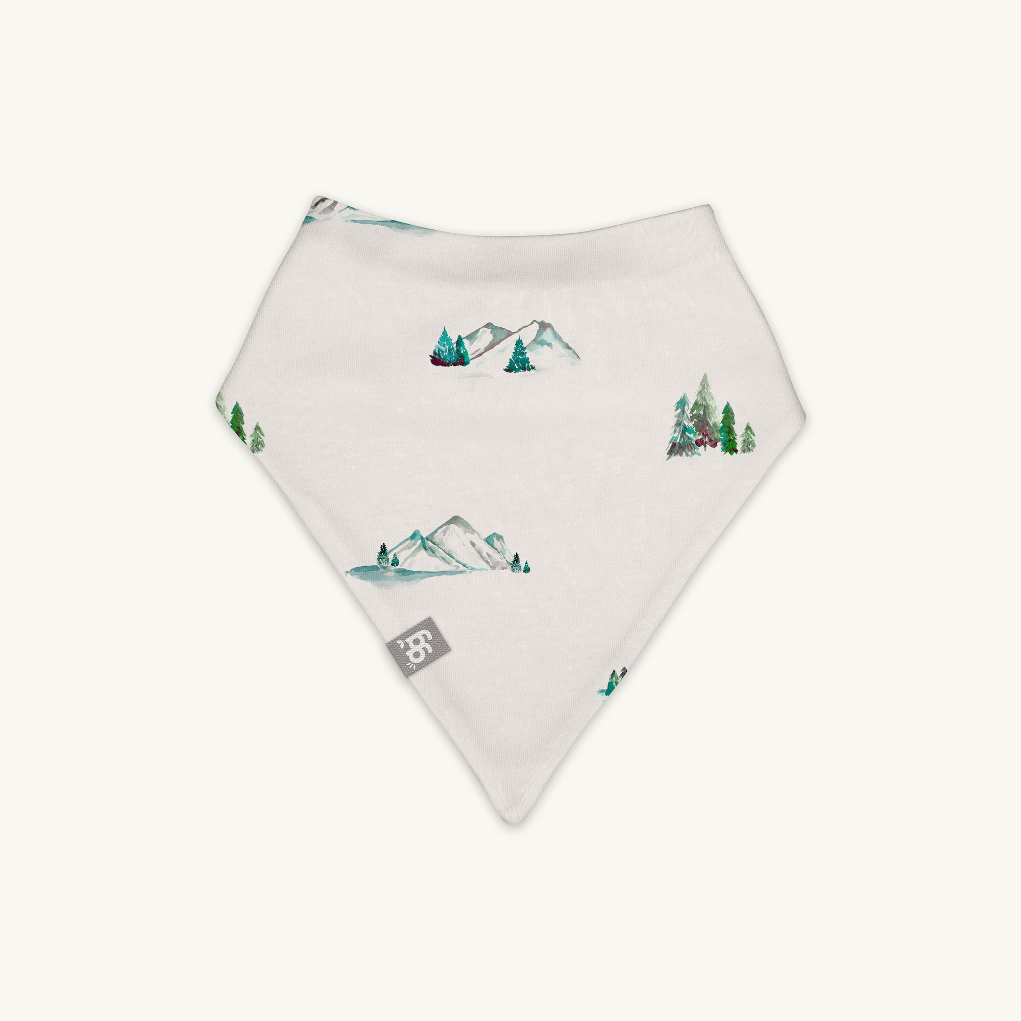 Little Summit Bib with mountain-inspired print made from bamboo and organic cotton from GrowGrows