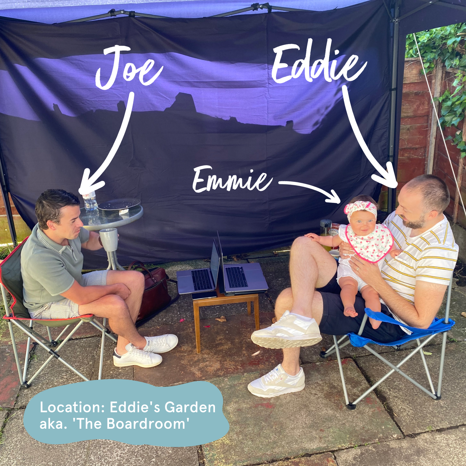 The GrowGrows Team where we started in the back garden | Bamboo Baby Sleepwear - GrowGrows