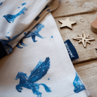 Close up on the fabric of the Cosmic Constellations Pyjamas with celestial star print made from bamboo and organic cotton from GrowGrows