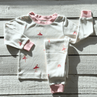 Folded Tiny Twirls Pyjamas with ballerina print made from bamboo and organic cotton from GrowGrows