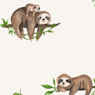 Close up of the fabric on the Sleepy Sloth Pyjamas with sloth print made from bamboo and organic cotton from GrowGrows