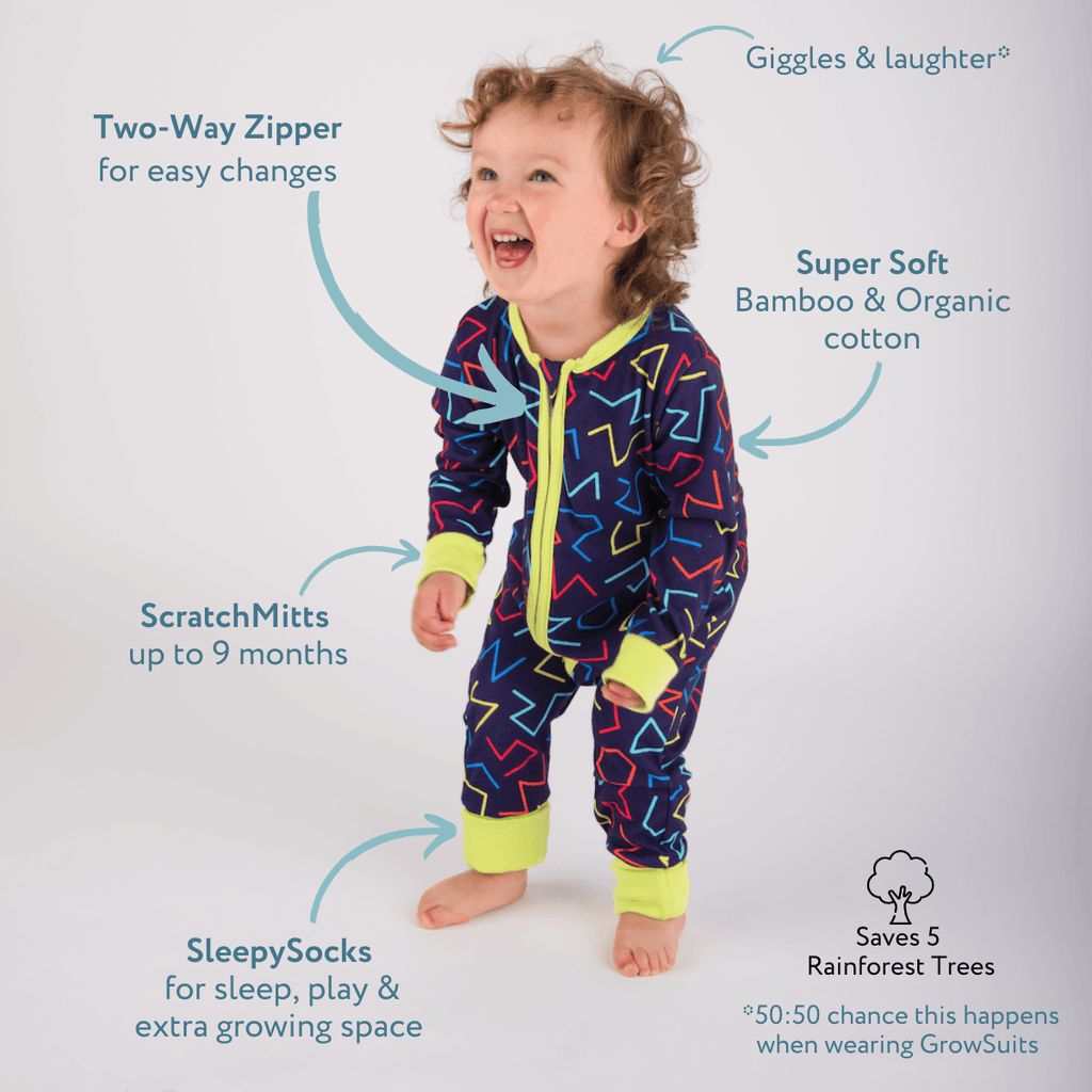 Neon Night Sleepsuit - GrowSuit Features